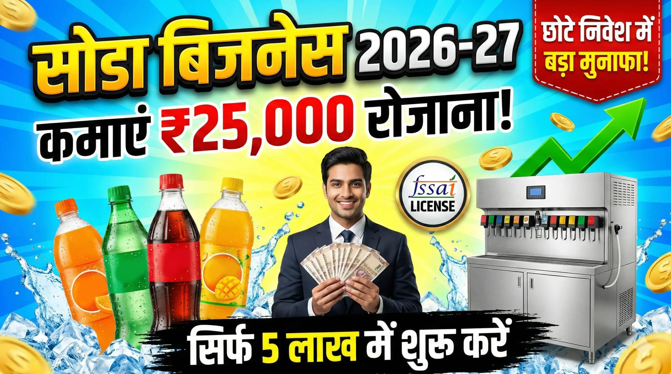 सोडा का बिजनेस कैसे करें 2026-27। लागत। पूरी जानकारी-Soda Business in detail